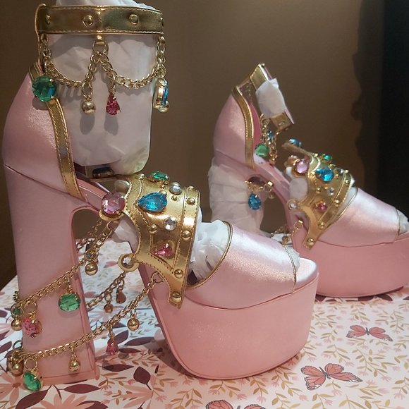 Sugar Thrillz Princess Peach Platform Heels - Picture 2 of 2